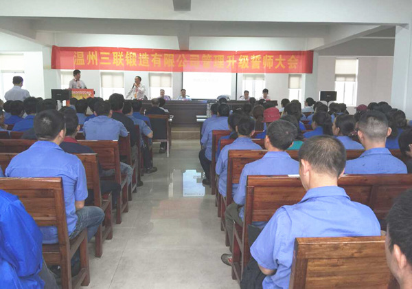 熱烈祝賀2015年10月溫州三聯(lián)鍛造有限公司管理升級誓師大會順利召開 熱烈祝賀2015年10月溫州三聯(lián)鍛造有限公司管理升級誓師大會順利召開